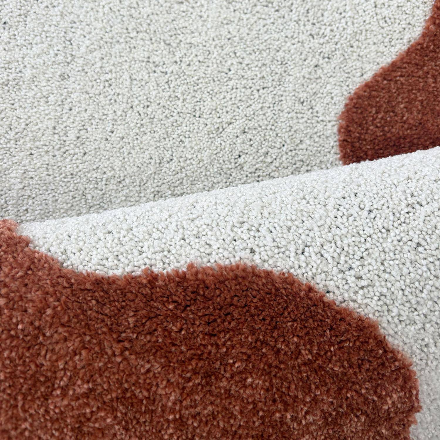 Tapis intérieur motif vague terracotta et crème 200x290cm - Amaia Photo4