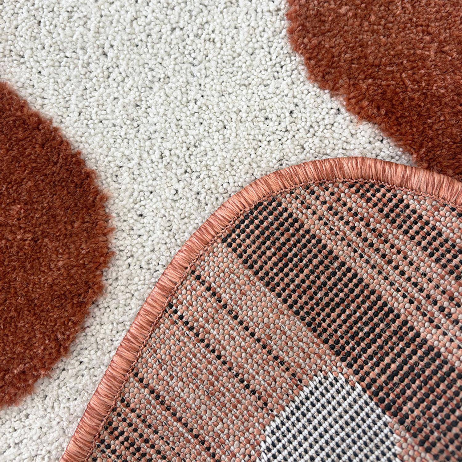 Tapis intérieur motif vague terracotta et crème 200x290cm - Amaia Photo3