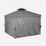 Pérgola de alumínio - Divodorum 3x3m - Tecido cinzento - Pérgola com cortinas, estrutura de alumínio Photo3