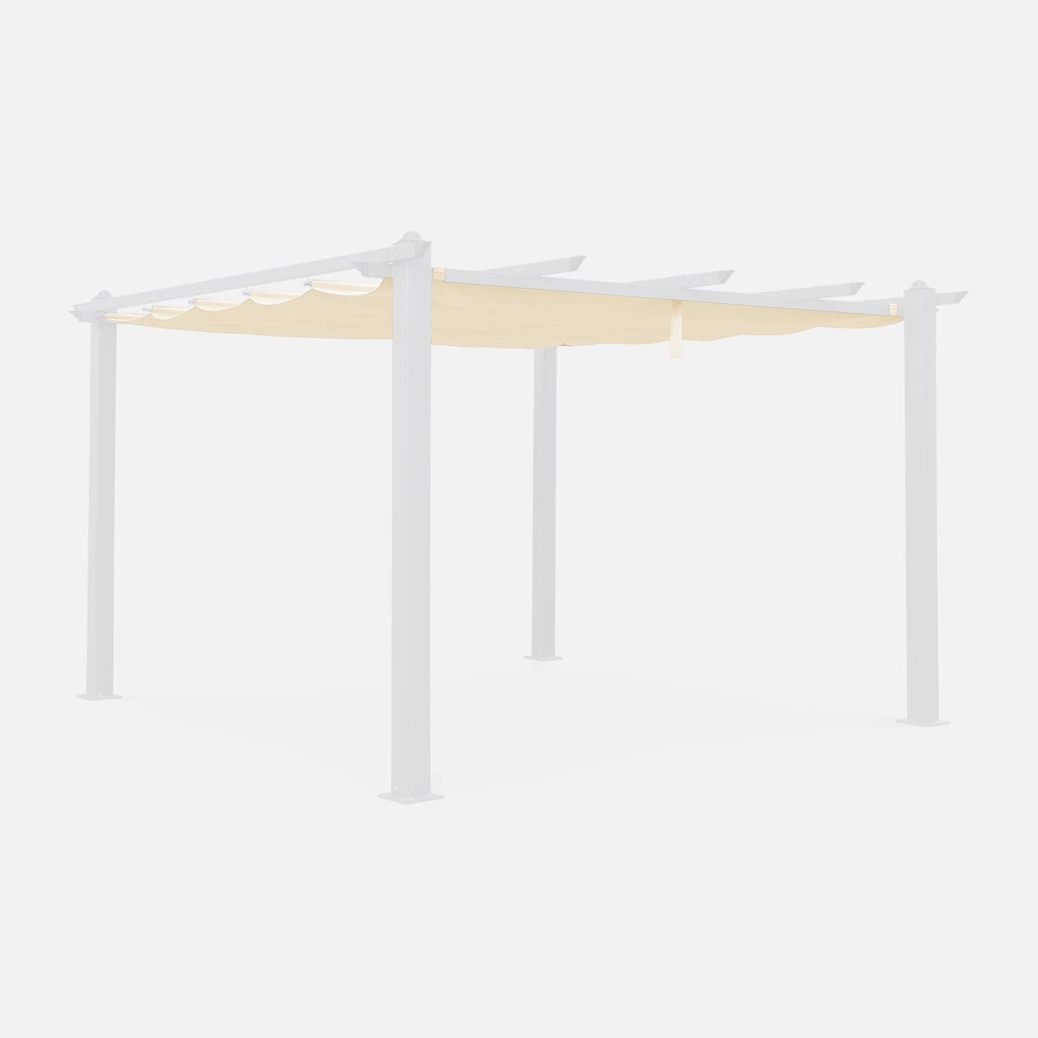 Condate beige 3x4m de lona de telhado deslizante para pérgola - Cinza | sweeek