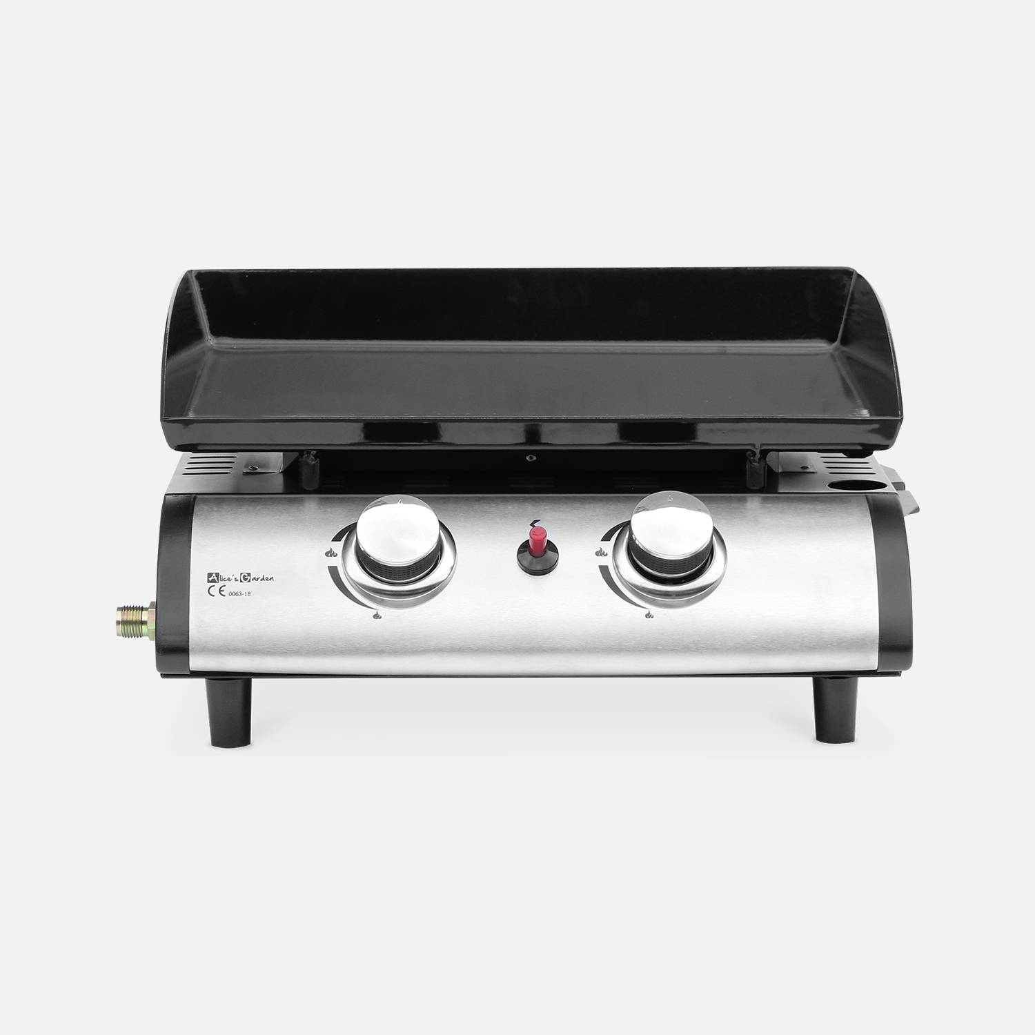 Grigilia a gas 2 bruciatori inox, 5kW, Nero
