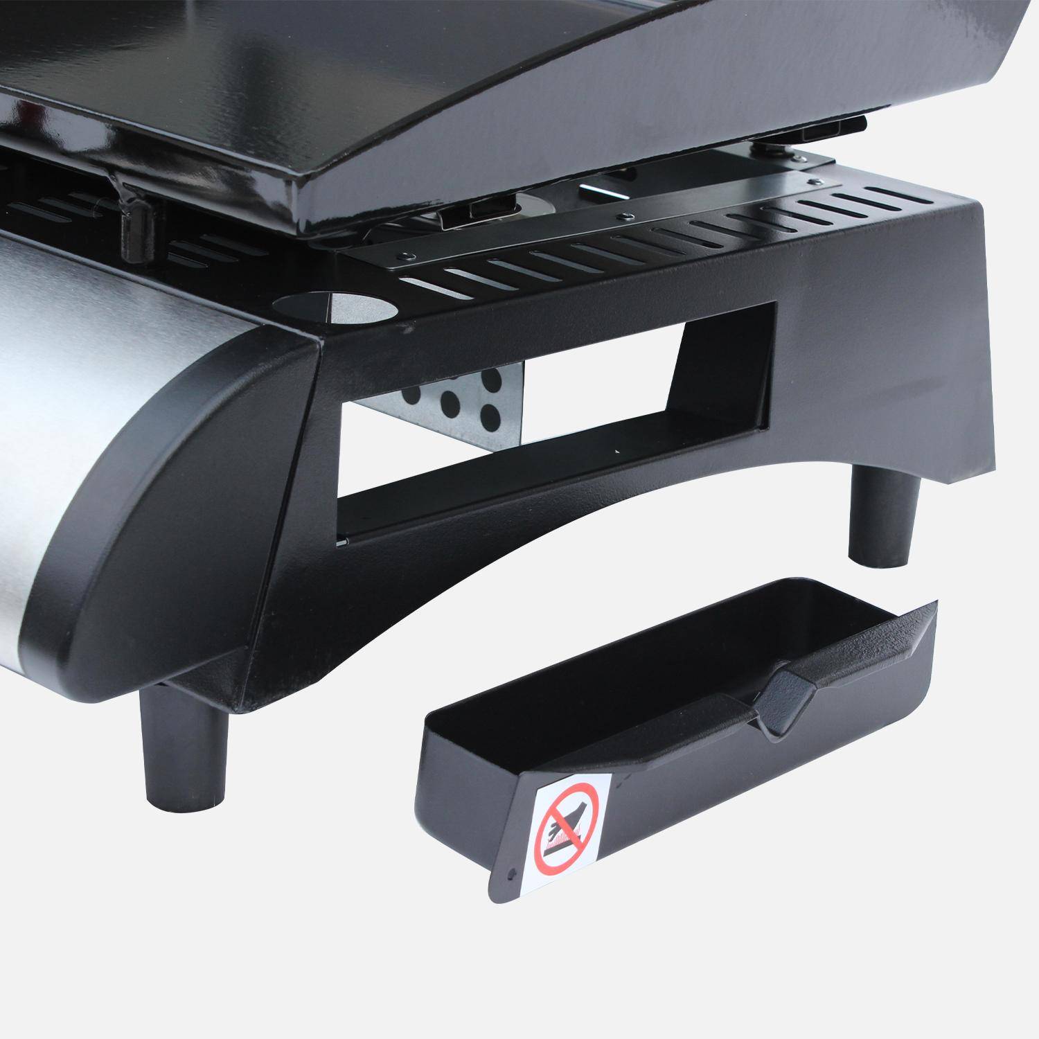 Grigilia a gas 2 bruciatori inox, 5kW, Porthos 2, Nero, 48x45x26 cm,sweeek,Photo6