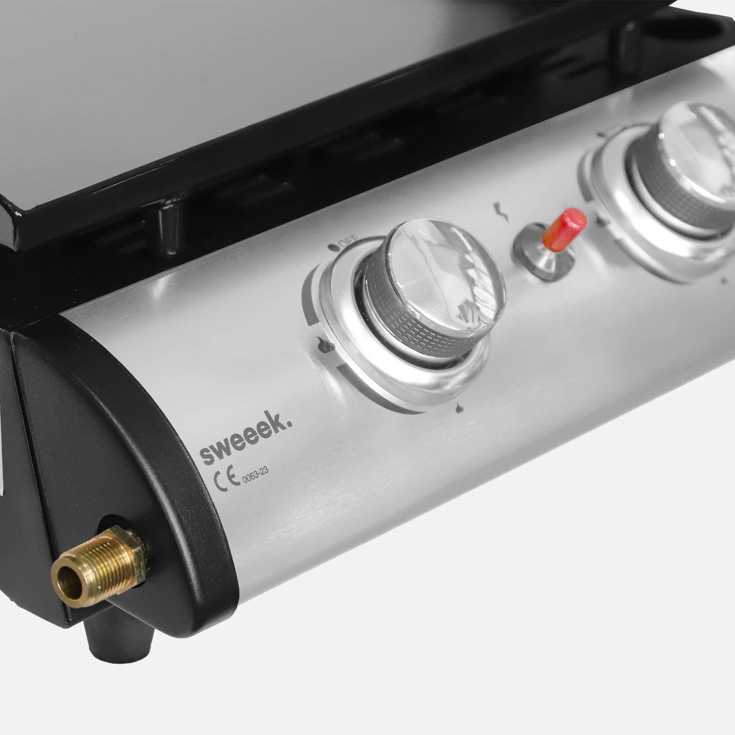 Grigilia a gas 2 bruciatori inox, 5kW, Porthos 2, Nero, 48x45x26 cm Photo7