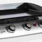 Plancha au gaz 3 feux - Porthos 3 brûleurs - 7,5 kW, barbecue, cuisine extérieure, grande plaque émaillée, inox Photo4