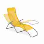 Set van 2 opvouwbare ligstoelen - Levito Geel - Ligstoelen van textileen, 2 posities, opvouwbare ligstoelen Photo3