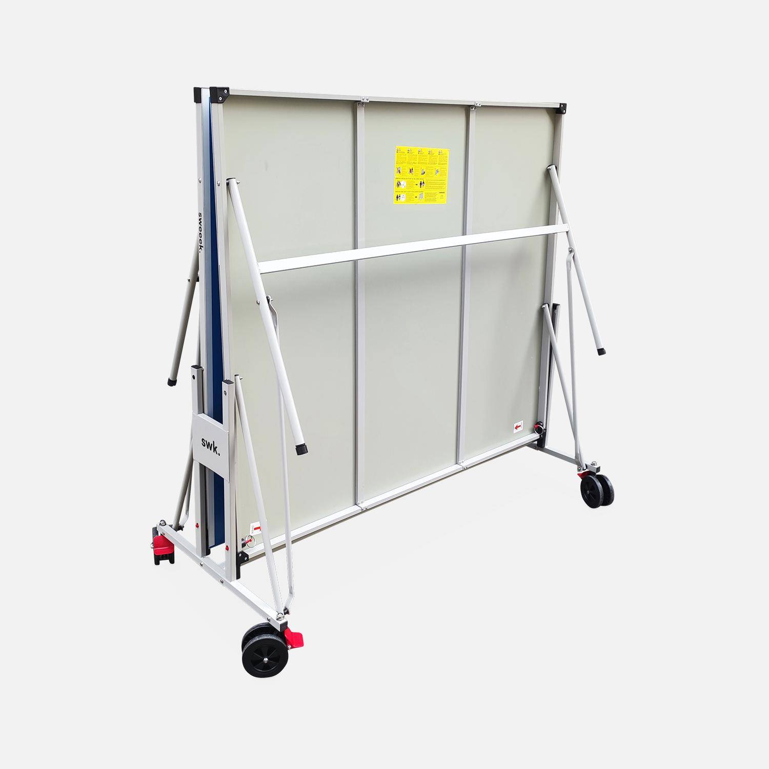 Mesa de ping pong exterior premium com 2 raquetes e 3 bolas, 274cm, Mesa de ping pong exterior, Azul, 274.7x182x91.2 cm,sweeek,Photo3