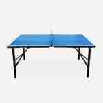 Mini table de ping pong 150x75cm - table pliable INDOOR bleue, avec 2 raquettes et 3 balles, valise de jeu pour utilisation intérieure, sport tennis de table Photo3
