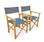 Lot de 2 fauteuils réalisateur, pliables, avec accoudoirs, BANDERAS, en eucalyptus FSC et textilène gris anthracite | sweeek