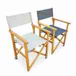 Lot de 2 fauteuils réalisateur, pliables, avec accoudoirs, BANDERAS, en eucalyptus FSC et textilène gris anthracite Photo5