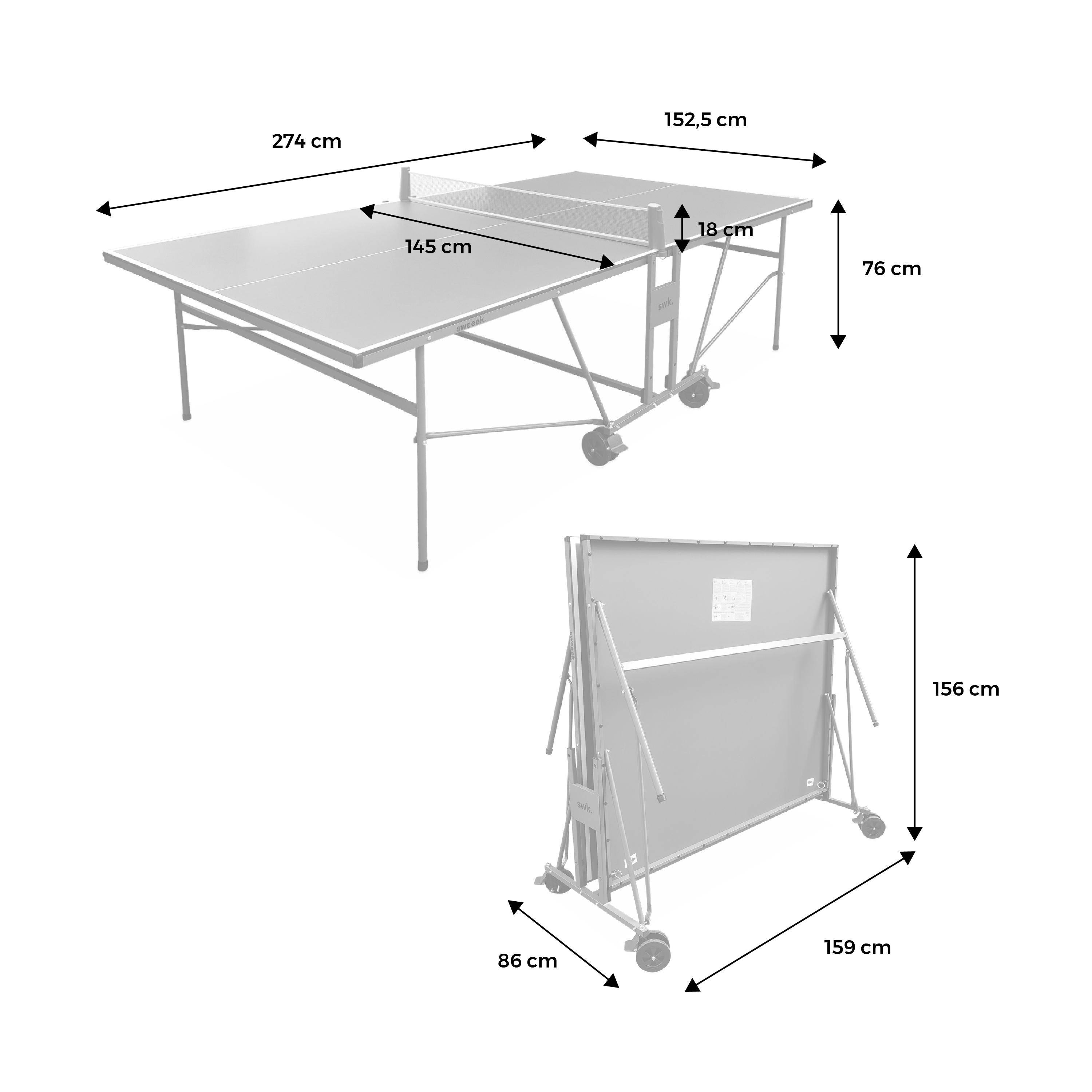GORICA Tavolo Ping Pong Pieghevole Racchette Palline Rete Inclus Esterno Outdoor