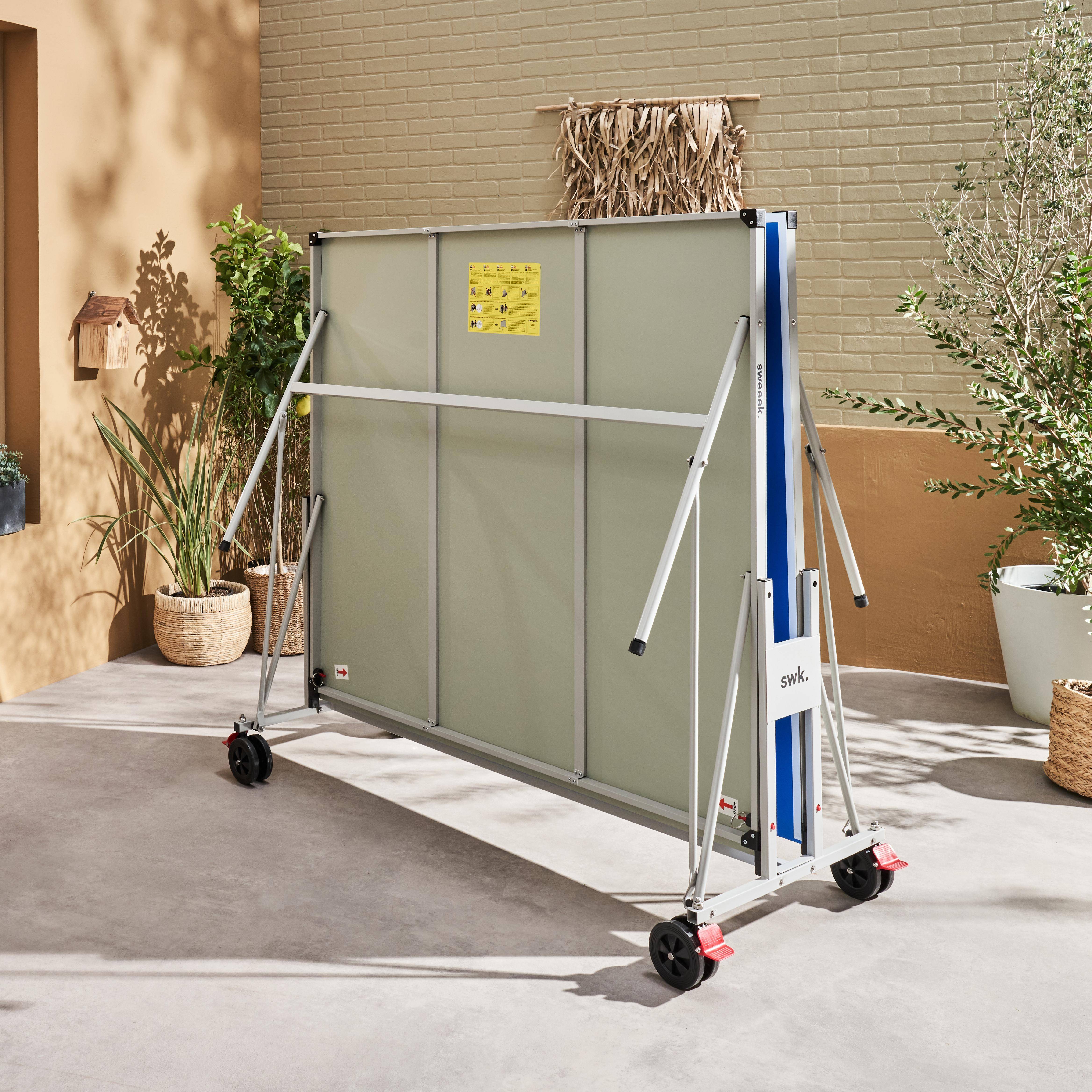 Tavolo Ping Pong Pieghevole Enrico Coveri - Con Racchette E Palline - Regolabile In Altezza, Per Interno/esterno