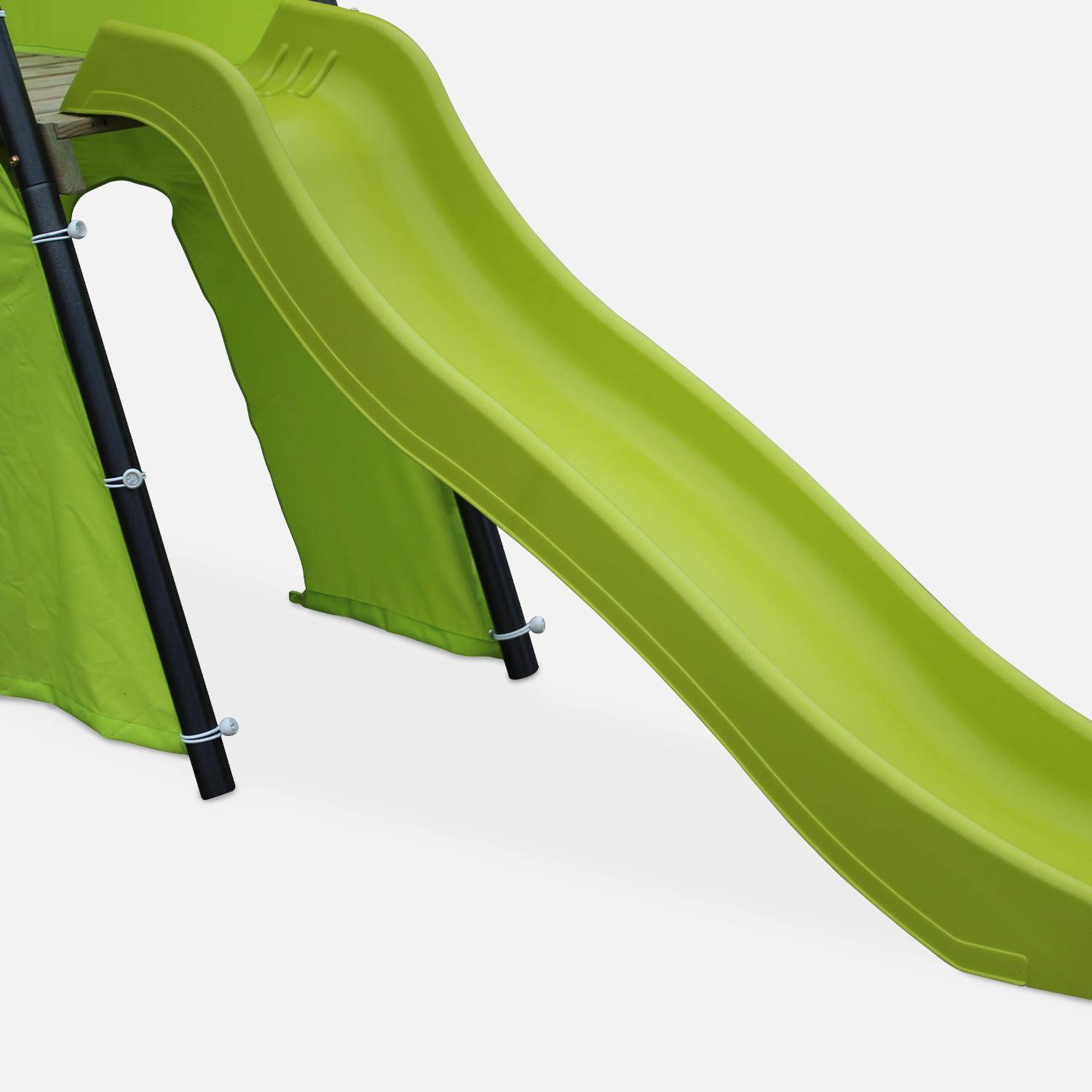 Parque infantil con columpio y tobogán Verde - 313x155x197 cm,sweeek,Photo4