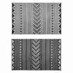 Tappeto per esterni 180x270cm BAMAKO - Rettangolare, motivo etnico nero/beige, jacquard, reversibile, interno/esterno Photo2