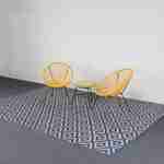 Tapis d’extérieur 270x360cm STOCKHOLM - Rectangulaire, motif losanges bleu / beige, jacquard, réversible, indoor / outdoor, Photo4