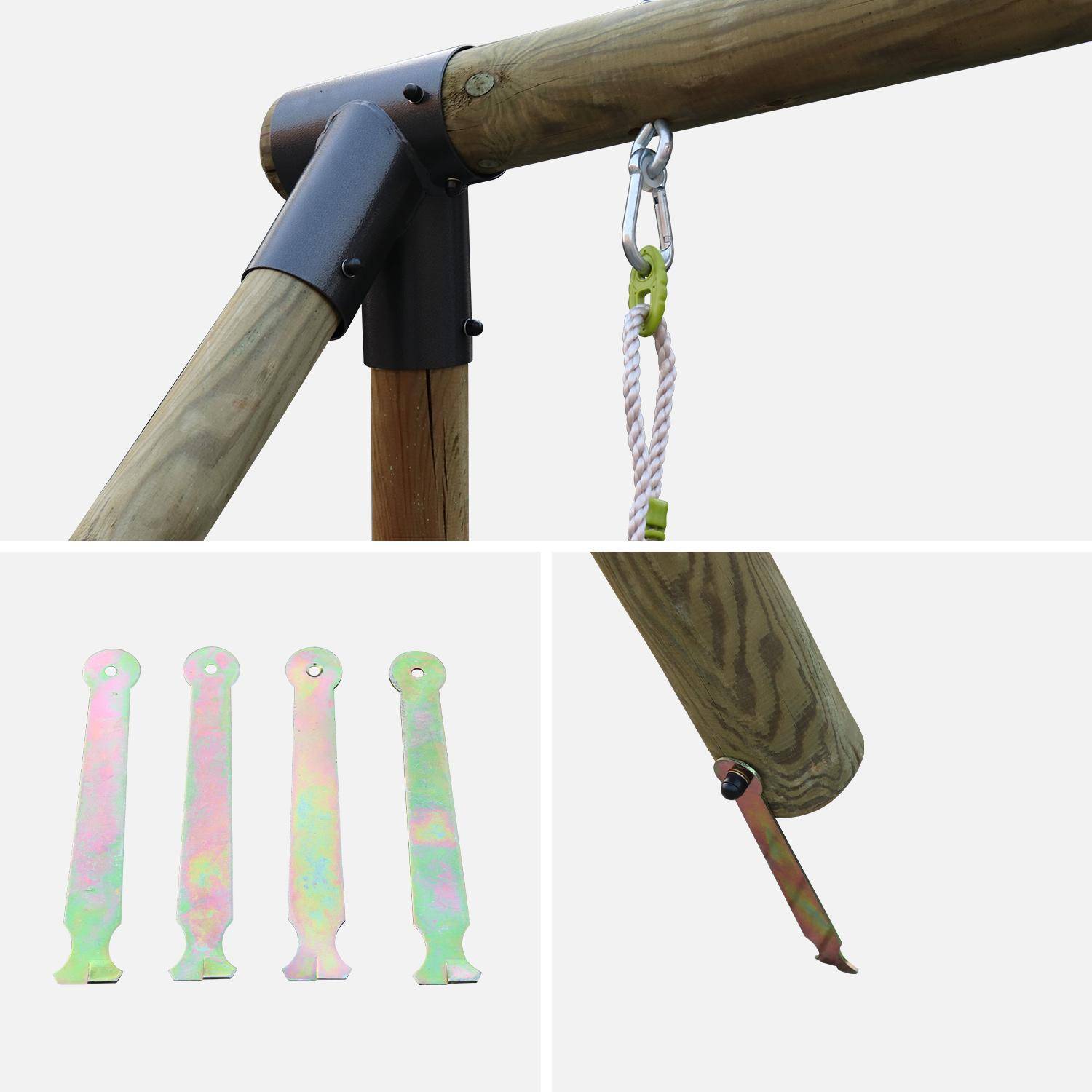 Parque infantil escorregador, frente-a-frente, 2 balanços, Marin, Verde, 339x320x228 cm,sweeek,Photo5