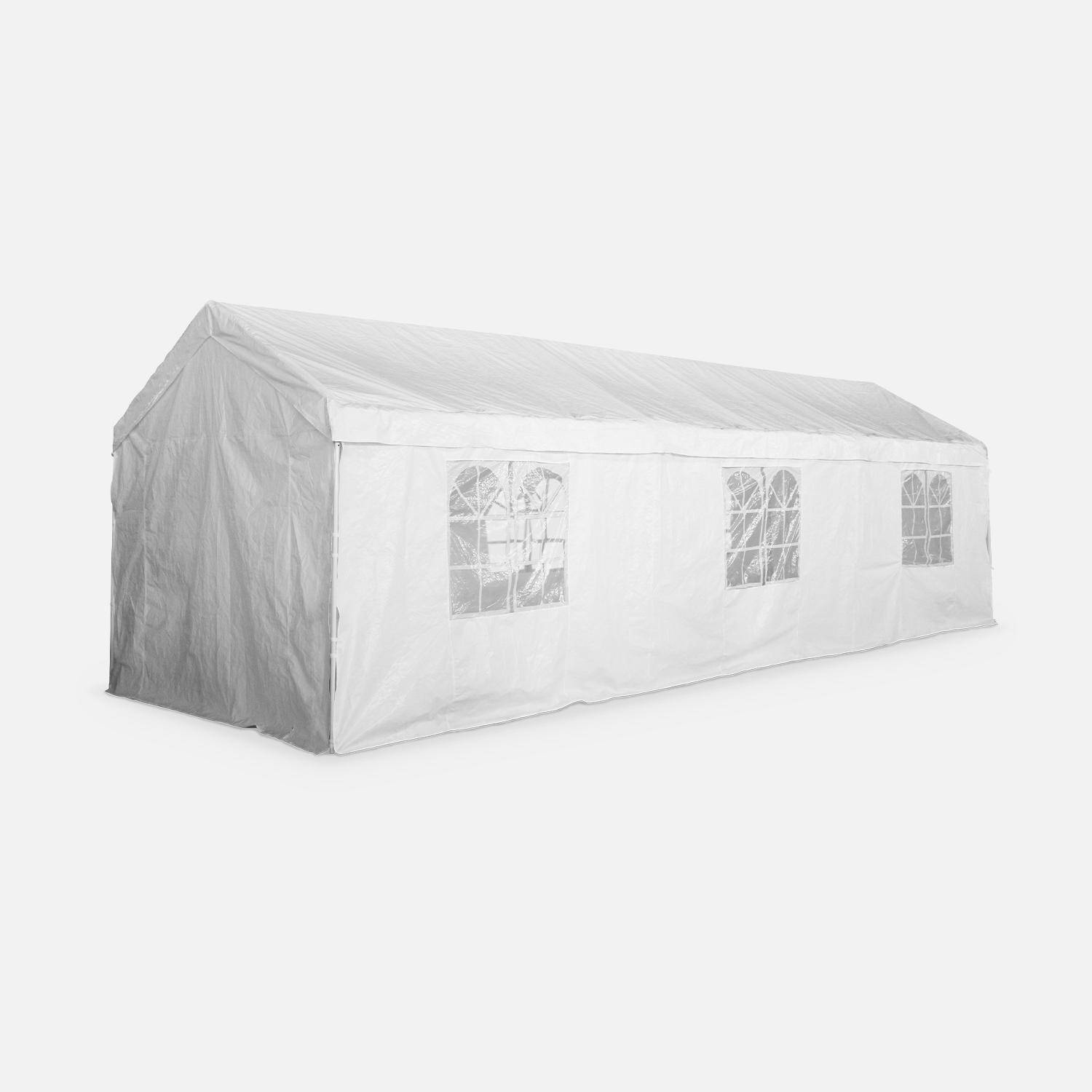 Tenda de festa - Burdigala 3x9m - Branca, conectores metálicos, tenda de jardim ideal para utilizar como pavilhão, pérgola, tenda ou caramanchão Photo2