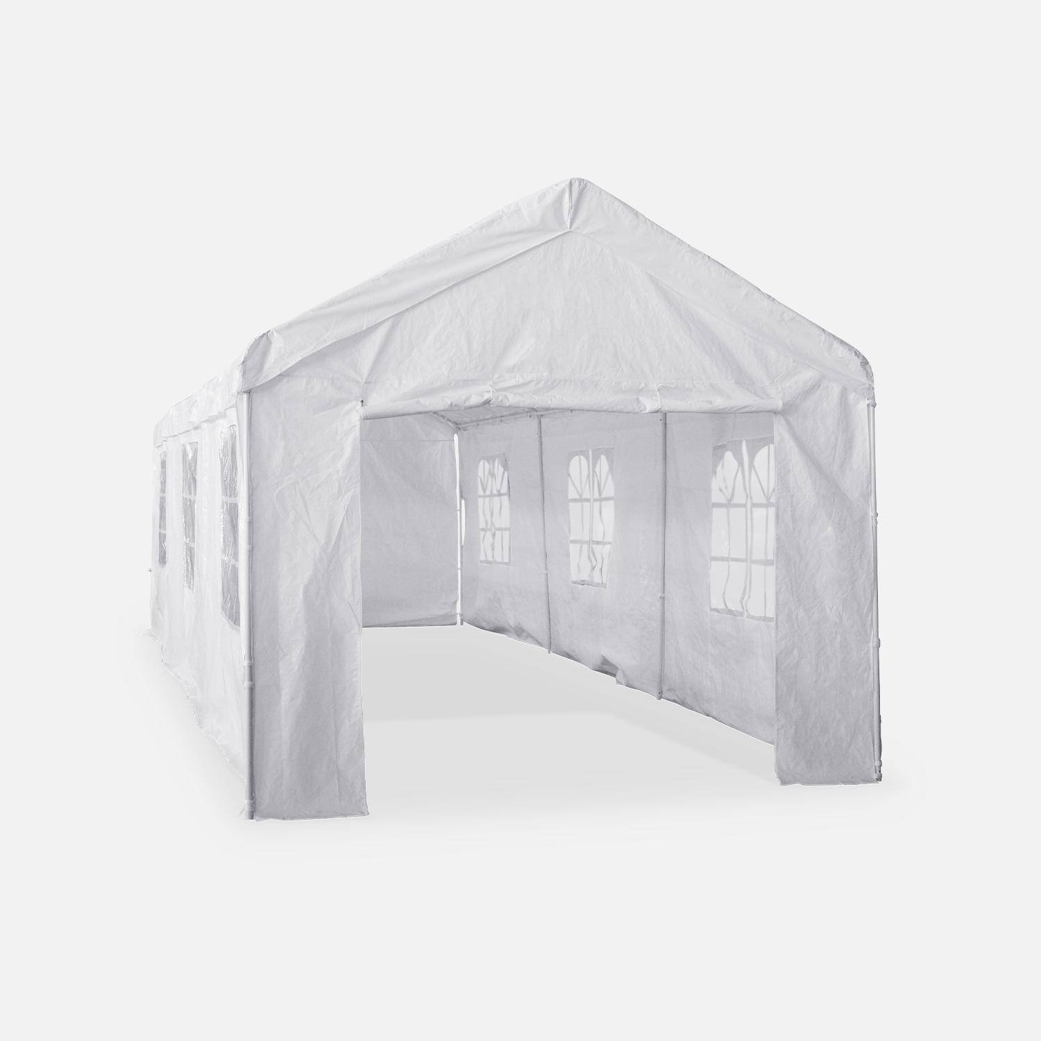 Tente de réception - Burdigala 3x9m -  Blanc, connecteurs métal, tente de jardin idéale pour réception à utiliser comme pavillon, chapiteau ou tonnelle,sweeek,Photo4