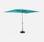 Parasol droit Touquet rectangulaire 2x3m Turquoise, mât central aluminium orientable et manivelle d'ouverture | sweeek