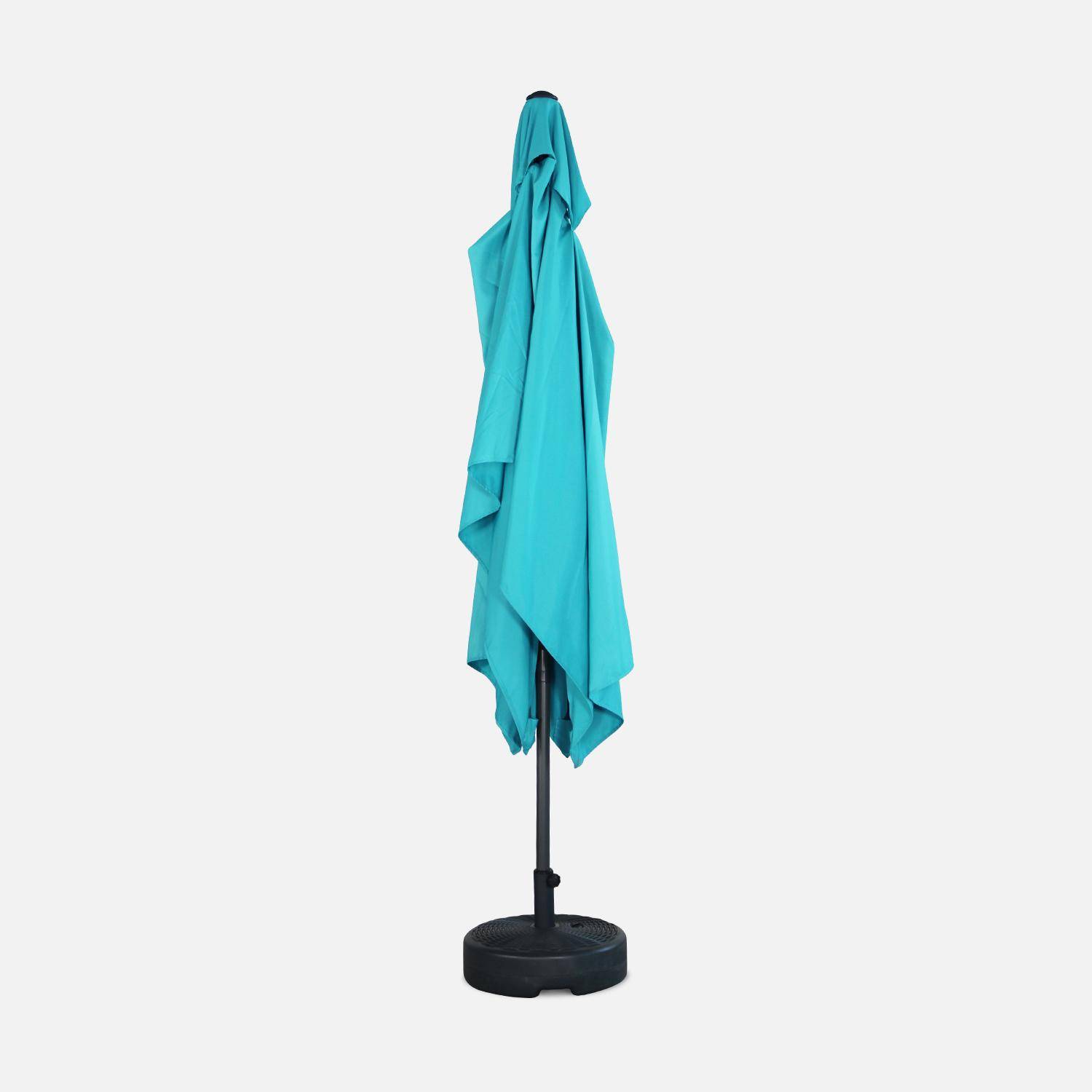 Parasol droit rectangulaire 2x3m - Touquet Turquoise - mât central en aluminium orientable et manivelle d'ouverture,sweeek,Photo4