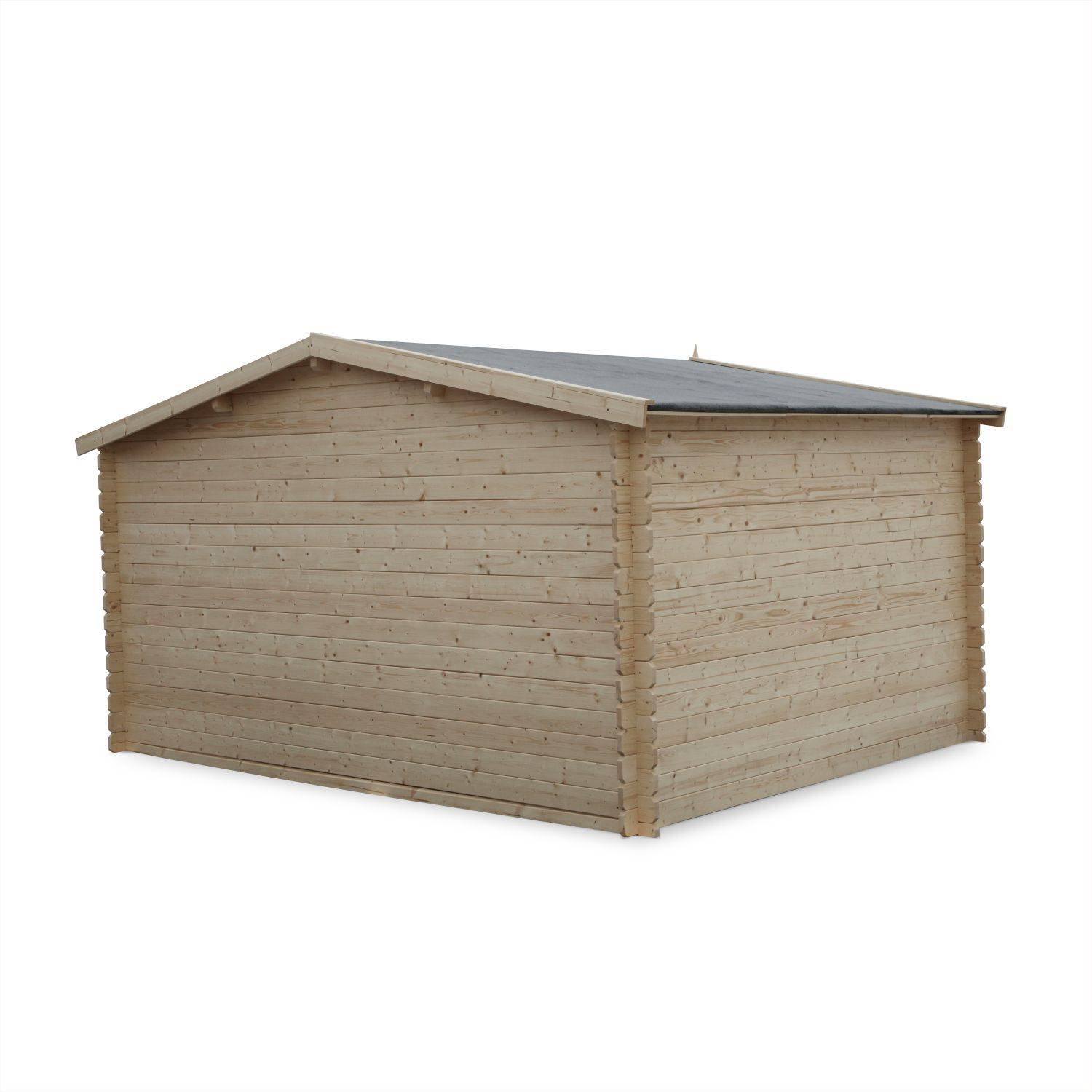 Gartenhaus IRATY aus FSC-Holz, 12,28m², Bohlenstruktur, getrocknete Tanne Photo3