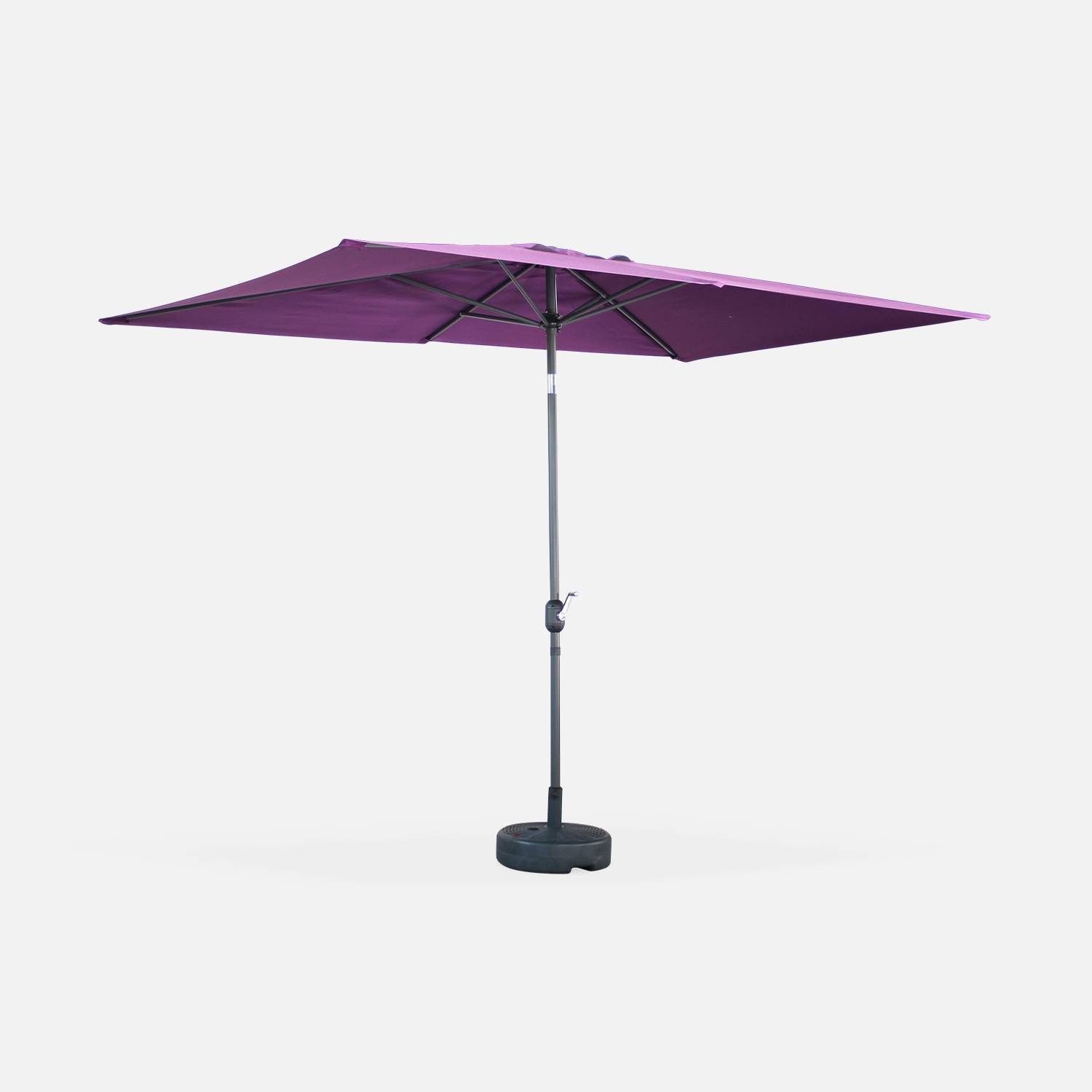 Parasol, sombrilla central, rectangular, morado, 2x3m | Touquet | sweeek
