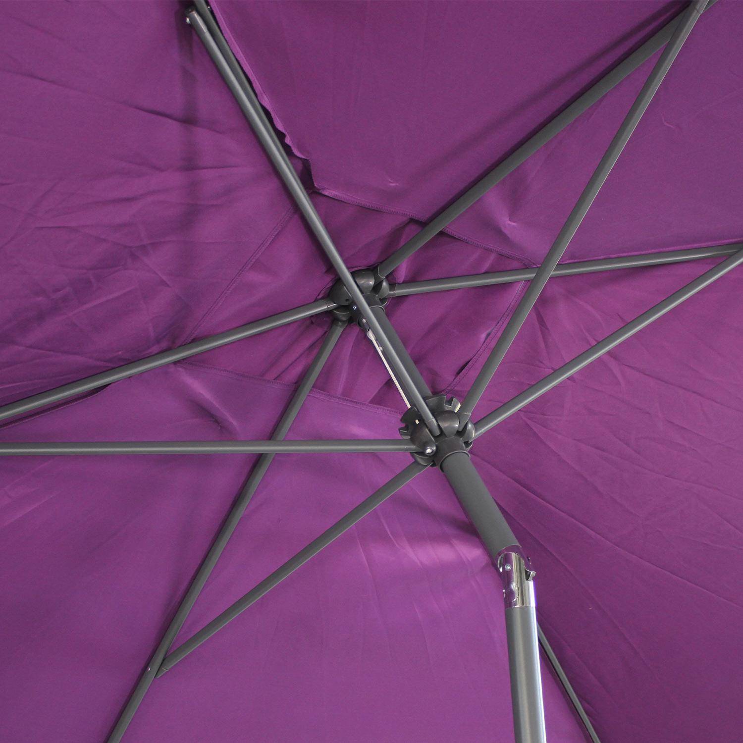 Parasol droit rectangulaire 2x3m - Touquet Prune - mât central en aluminium orientable et manivelle d'ouverture,sweeek,Photo6