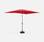 Parasol droit Touquet rectangulaire 2x3m Rouge, mât central aluminium orientable et manivelle d'ouverture | sweeek
