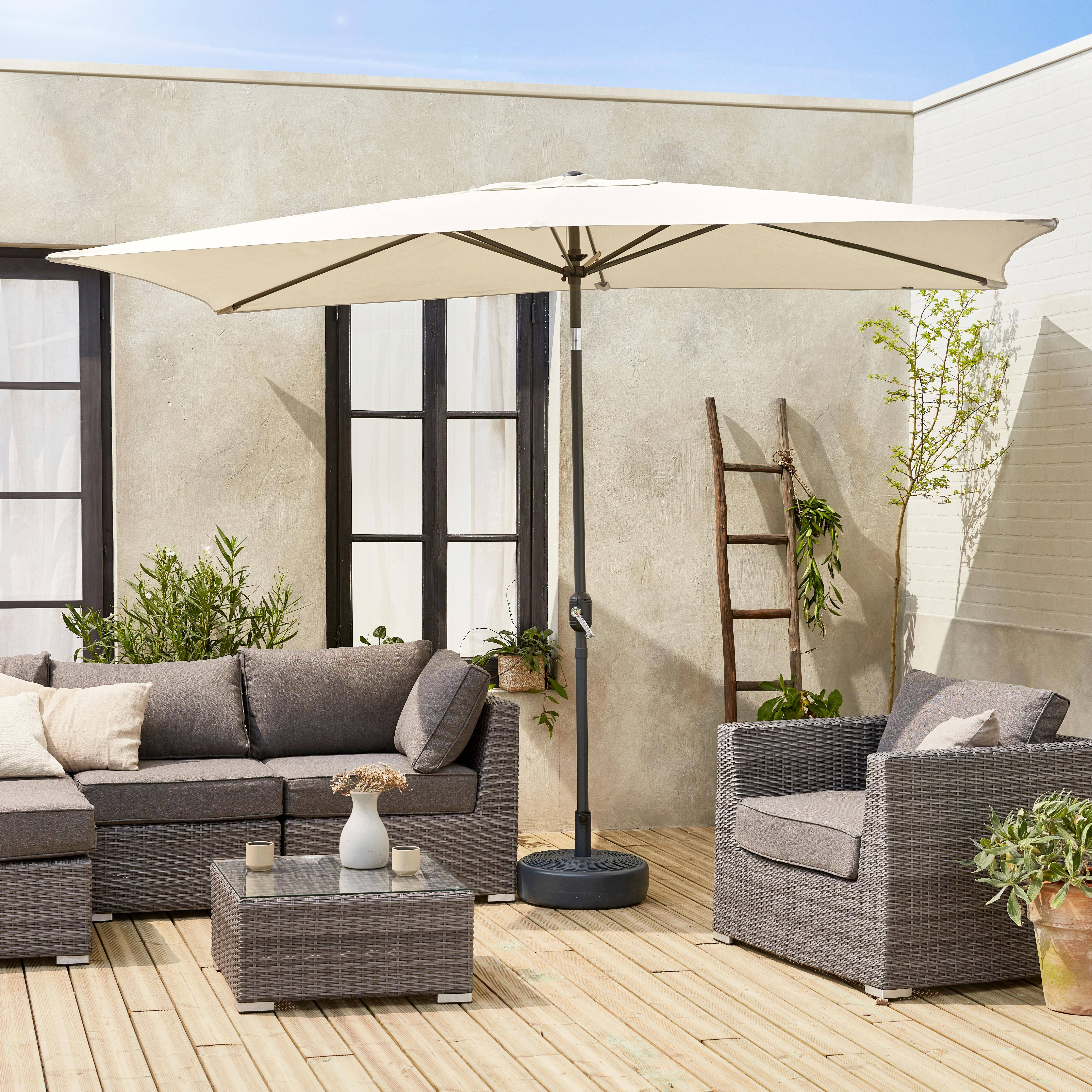 Rechthoekige kantelbare parasol taupe 200x300 cm