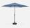Parasol droit rond ⌀300cm - Touquet Bleu grisé - mât central en aluminium orientable et manivelle d'ouverture | sweeek