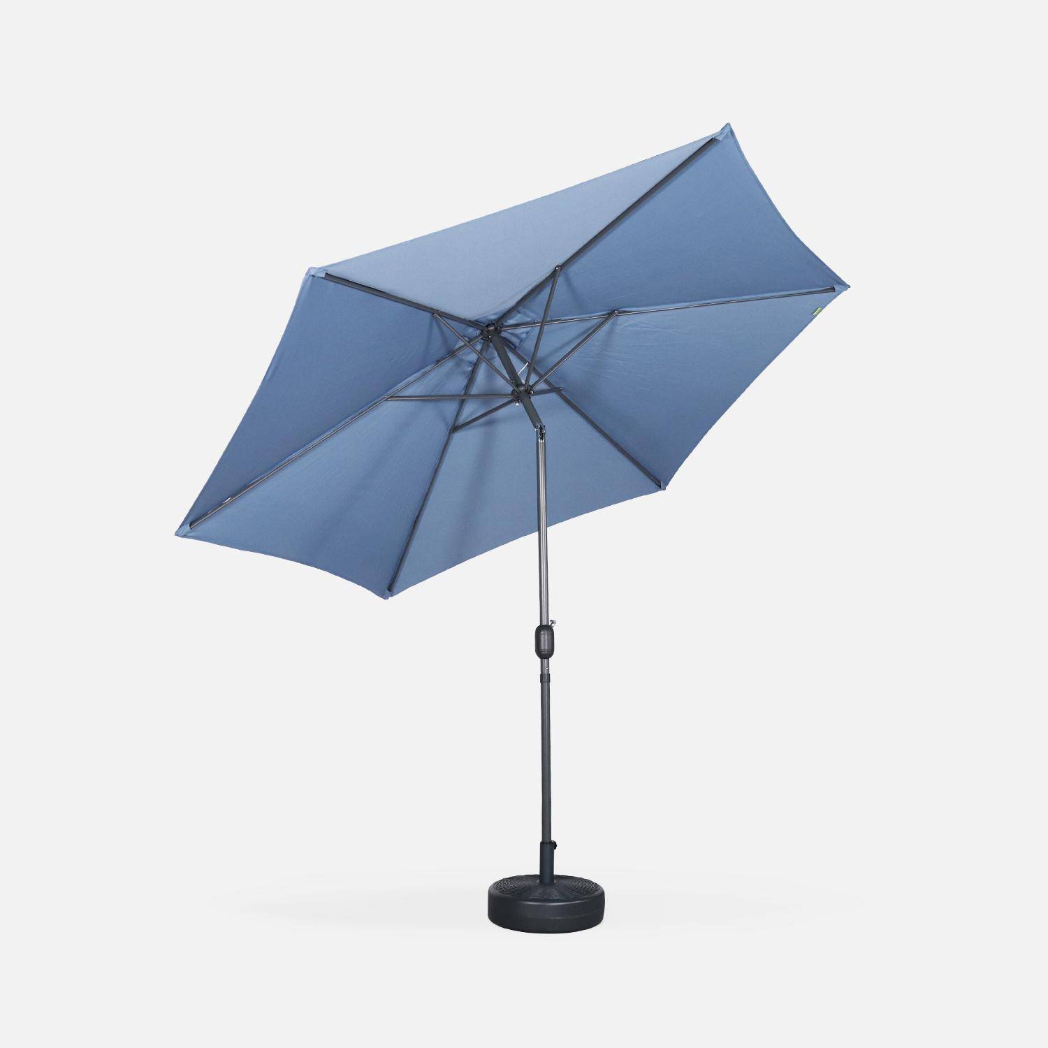 Parasol jardín, parasol rojo, mástil central, inclinable, azul gris, 300cm, Touquet,sweeek,Photo4
