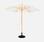 Parasol droit rond 3m - Cabourg Ecru - mât central en bois, ⌀300cm, système d'ouverture manuelle