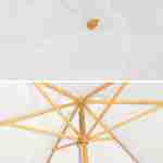 Parasol droit rond en bois 3m - Cabourg Ecru - mât central en bois, Ø300cm, système d'ouverture manuelle, poulie Photo4