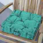 Coussin de sol matelassé – 40 x 40 cm – Sky (vert d'eau), assise avec poignée de transport, boutons Photo2
