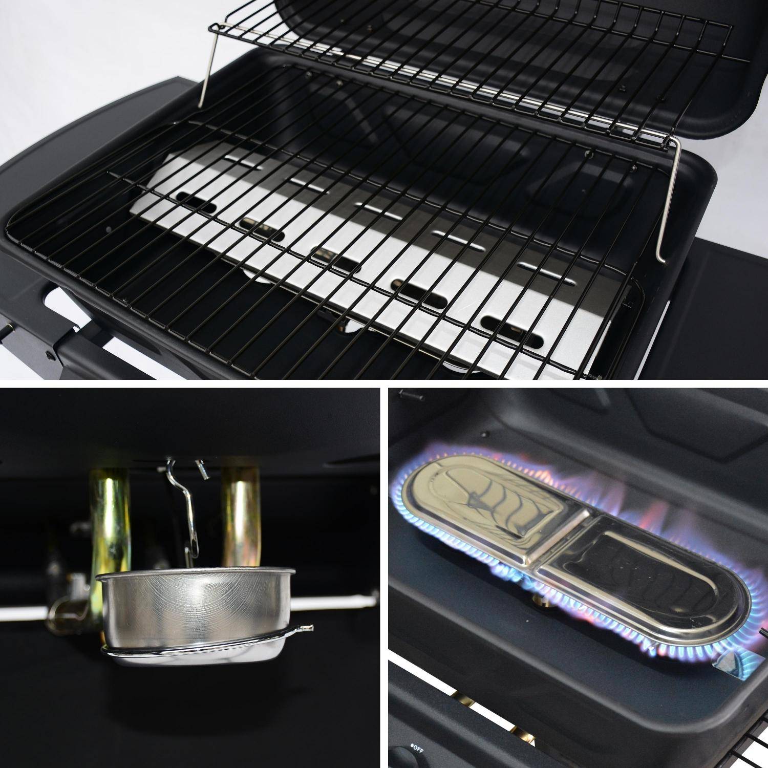 Barbecue a gas, 2 bruciatori Nero - 97x54x100 cm Photo6