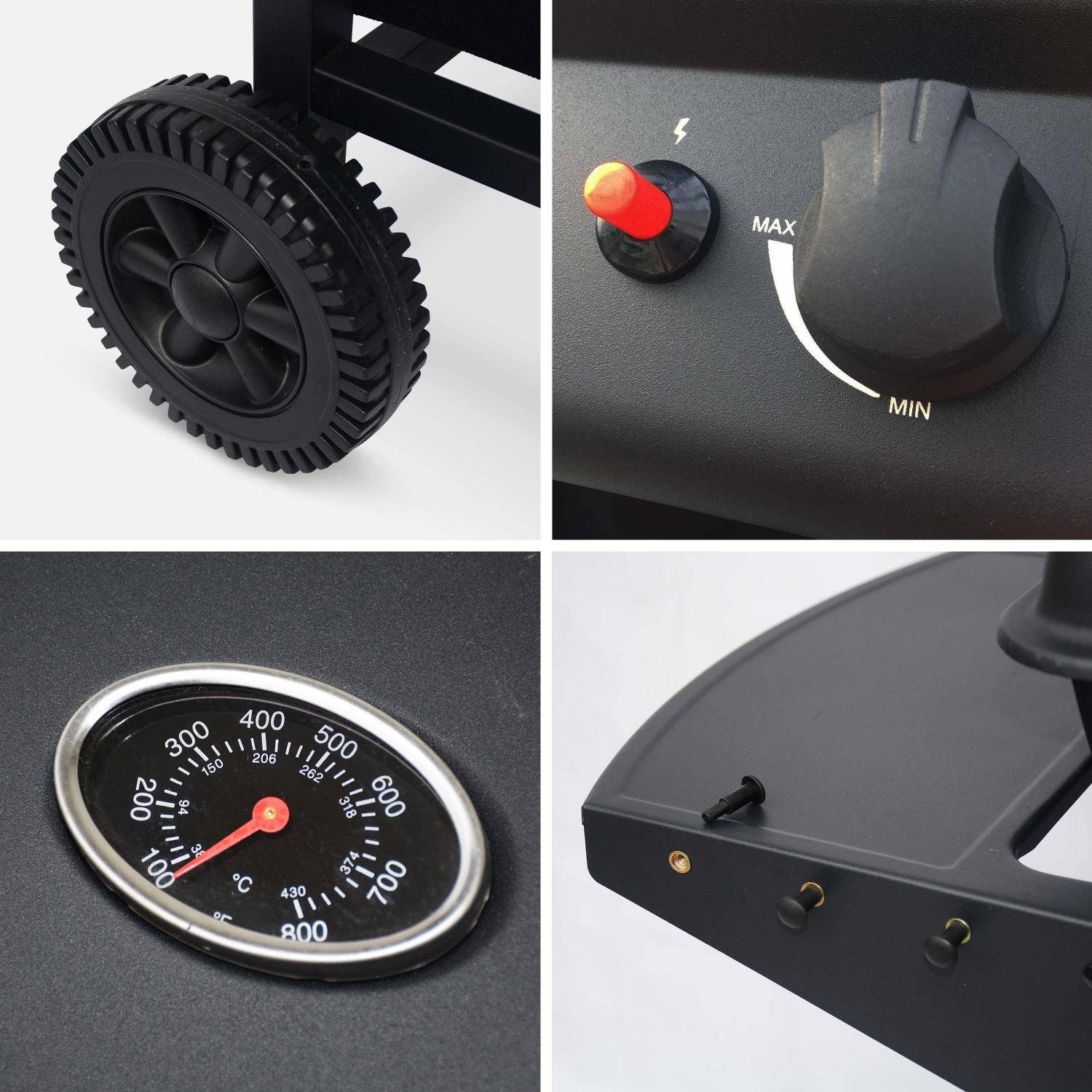 Barbecue a gas, 2 bruciatori Nero - 97x54x100 cm Photo5