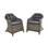 Set mit 2 runden Sesseln aus Polyrattan - Lecco Natur - anthrazitfarbene Kissen, Stühle, Aluminiumgestell | sweeek