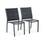Lot de 2 chaises Chicago empilables en aluminium gris foncé et textilène gris foncé chiné | sweeek