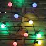 HERACLES -  Guirlande lumineuse guinguette extérieure avec 10 ampoules, 50 LED multicolores, à piles (non fournies), fonction timer,  8 modes,  4,5 m de long Photo1
