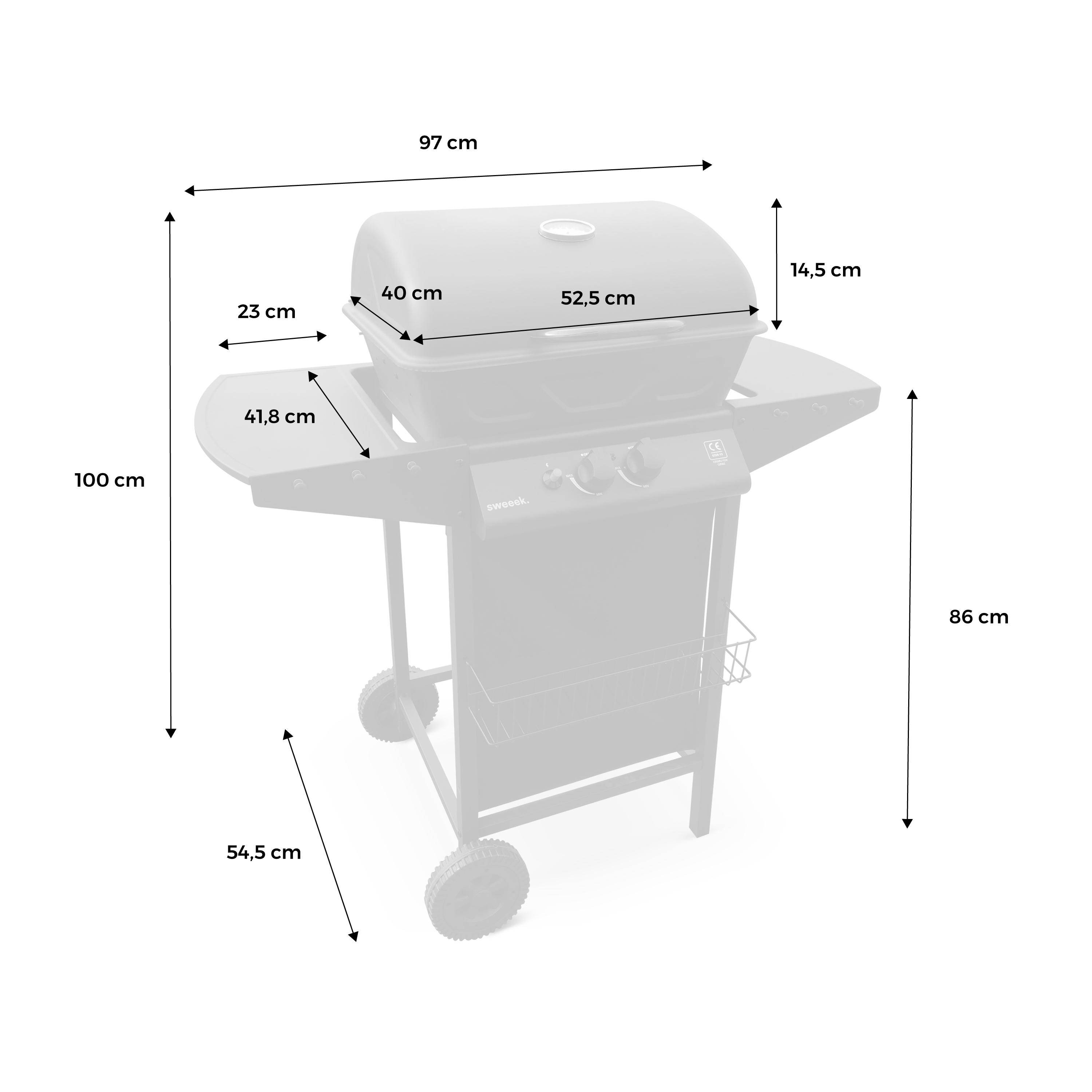 2-burner gas barbecue, Aramis, Black Photo5