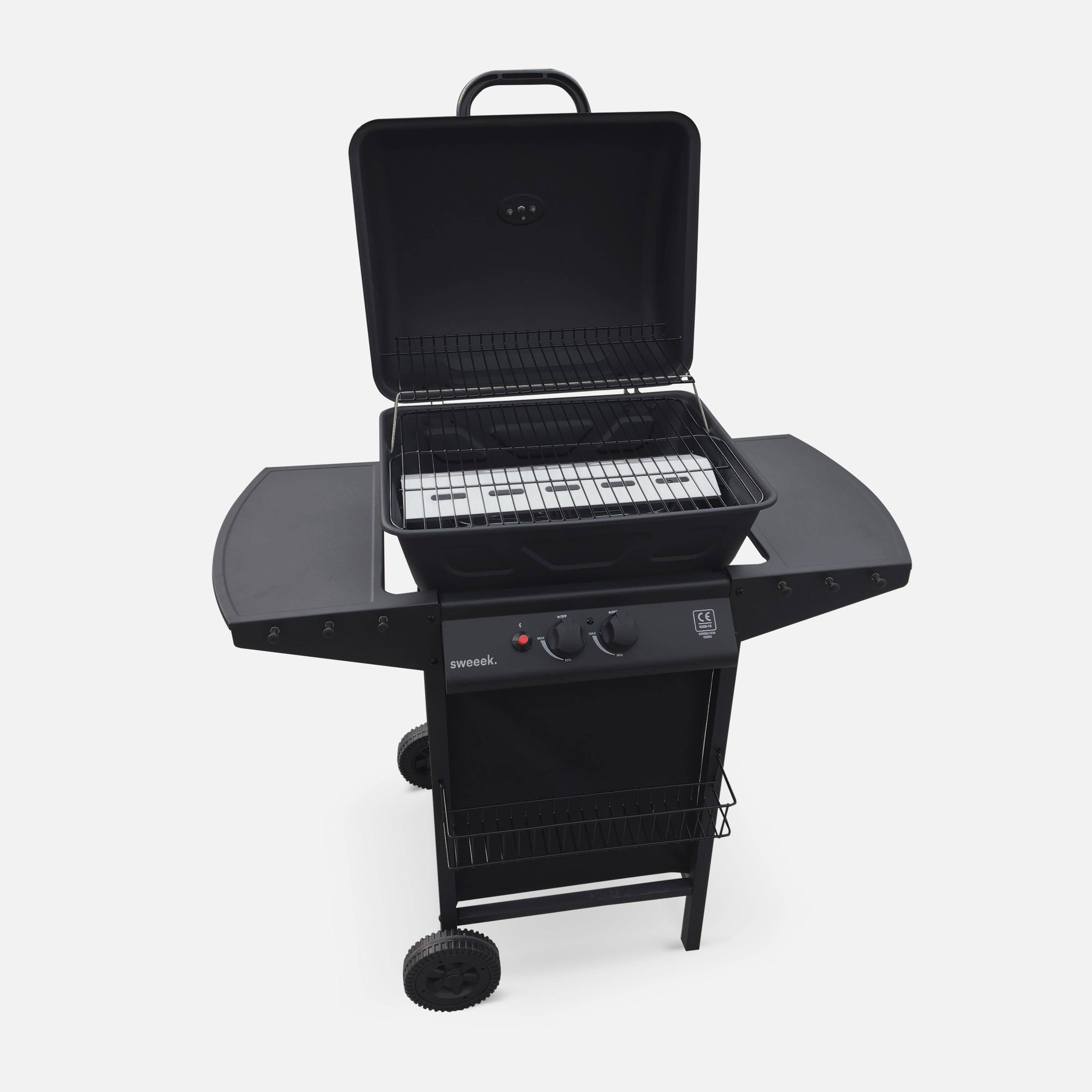 2-burner gas barbecue, Aramis, Black Photo2