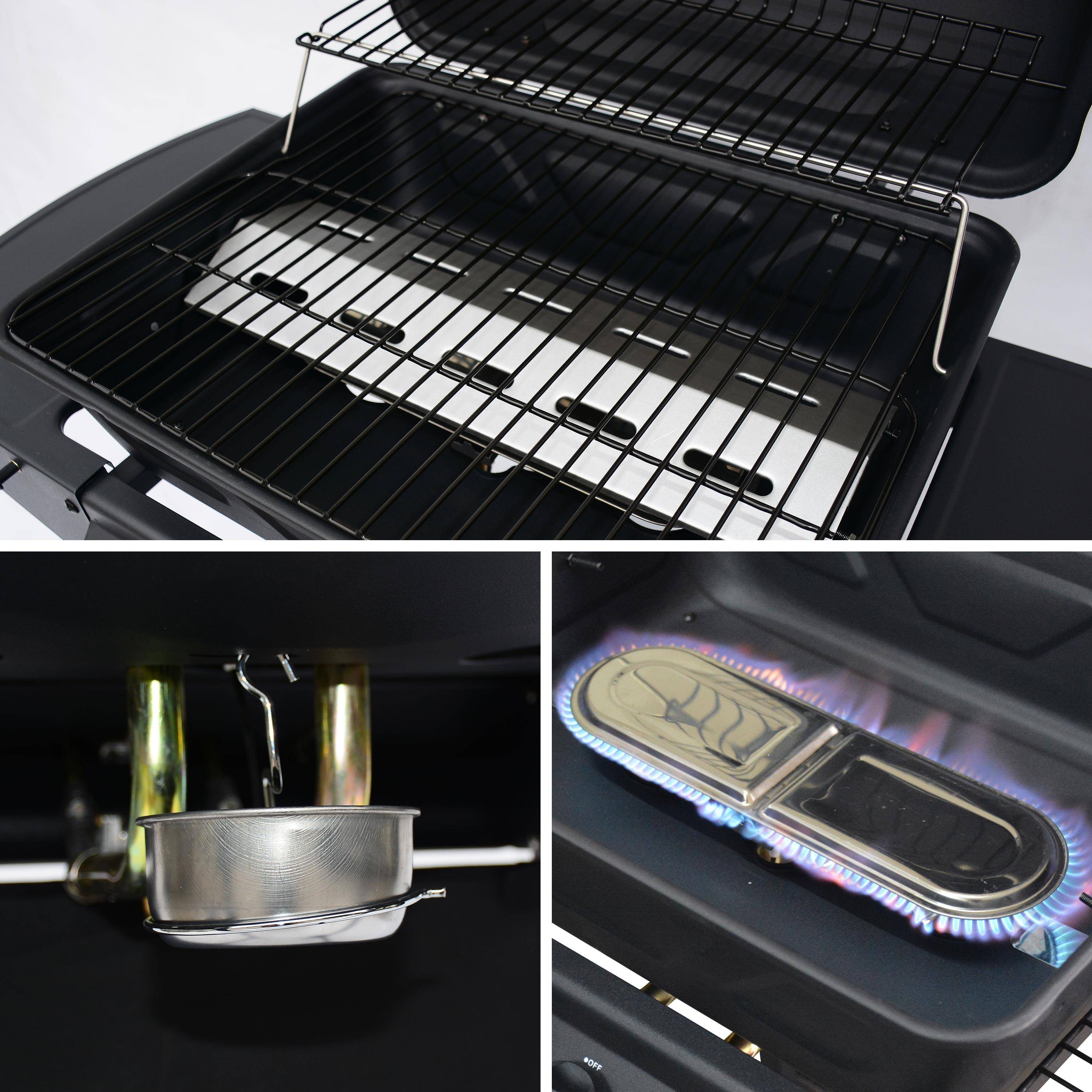 2-burner gas barbecue, Aramis, Black,sweeek,Photo3