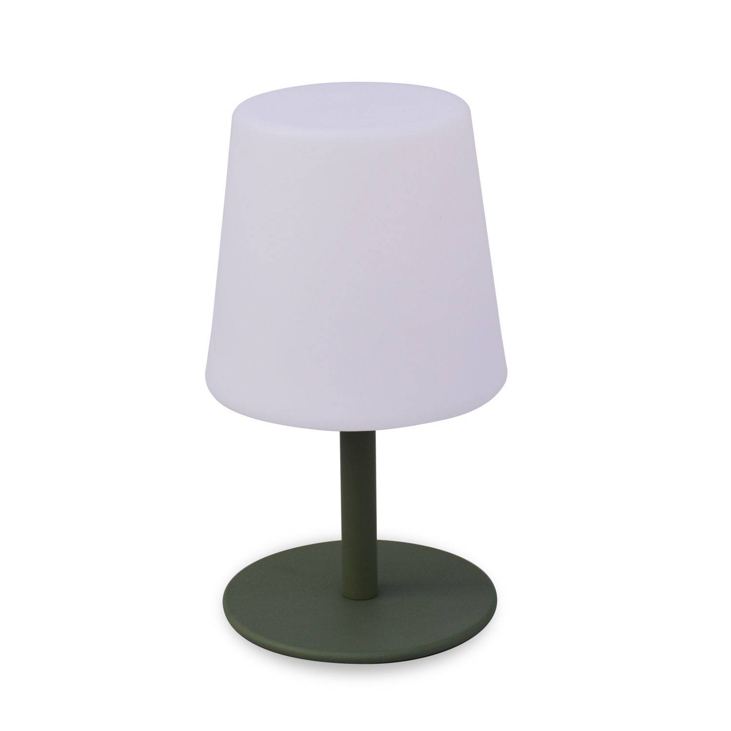 LAMPADA S COLOR - Lampe de table LED de 28cm Vert de gris - Lampe de table décorative lumineuse, Ø 16cm Photo2