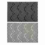 Tappeto per esterni 180x270cm SYDNEY - Rettangolare, motivo a onde nero / beige, jacquard, reversibile, interno / esterno Photo2