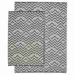 Tappeto per esterni 180x270cm SYDNEY - Rettangolare, motivo a onde nero / beige, jacquard, reversibile, interno / esterno Photo5