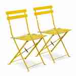 Lot de 2 chaises de jardin pliables - Emilia jaune - Acier thermolaqué Photo1