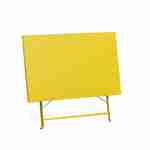 Table jardin bistrot pliable - Emilia rectangle jaune- Table rectangle 110x70cm en acier thermolaqué Photo3
