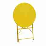 Table de jardin bistrot pliable - Emilia ronde jaune- Table ronde Ø60cm en acier thermolaqué Photo4