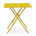 Klappbarer Bistro-Gartentisch - Emilia quadratisch gelb - Quadratischer Tisch 70x70cm aus pulverbeschichtetem Stahl Photo1