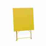 Klappbarer Bistro-Gartentisch - Emilia quadratisch gelb - Quadratischer Tisch 70x70cm aus pulverbeschichtetem Stahl Photo3