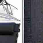 Replacement textilene fabric for Louisa sun loungers - Grey frame, Black textilene Photo2